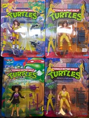🔥 TMNT April O’Neil Bundle – 4 Sealed Vintage Figures (Blue Stripe Variant) 🔥