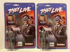 Lot 4 THEY LIVE Male Ghoul Gray Glow in Dark Action Figure ReAction Super 7 Obey