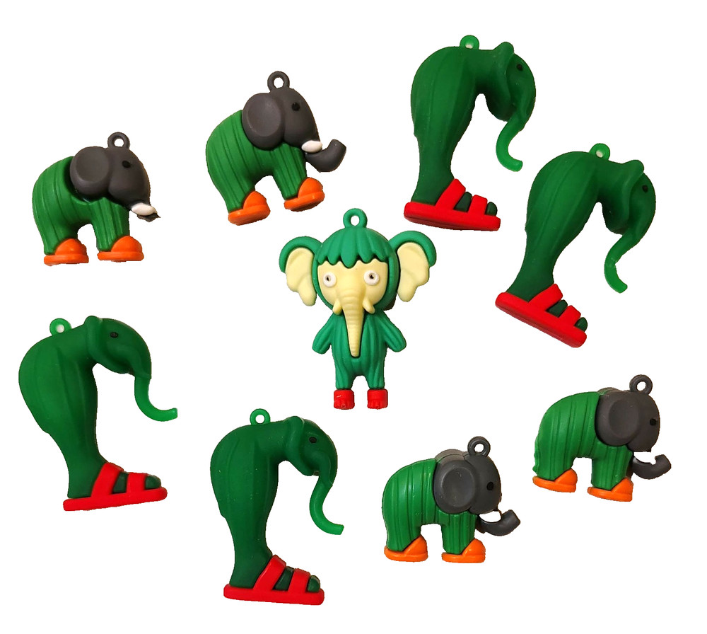 Tralalero Tralala Action Figure Party Green Elephant Lot of 9 Brainrot