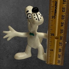 Wham-O Mr Peabody Posable Toy 3.5in White 1972 Jay Ward Vintage 70s
