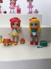 Shopkins Happy Places Lil Shoppies 3” Dolls Lot of 8 Dolls, Plus Accessories