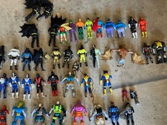 Vintage Batman Superman Joker XMen wolverine +The Shadow figures