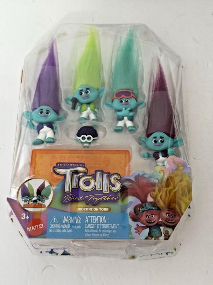 Mattel ​DreamWorks Trolls Band Together BroZone On Tour Set of five figures (D9)