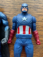 2 Hasbro Mattel Action Figures Superhero 6” Marvel DC Comics Batman & Captain Am