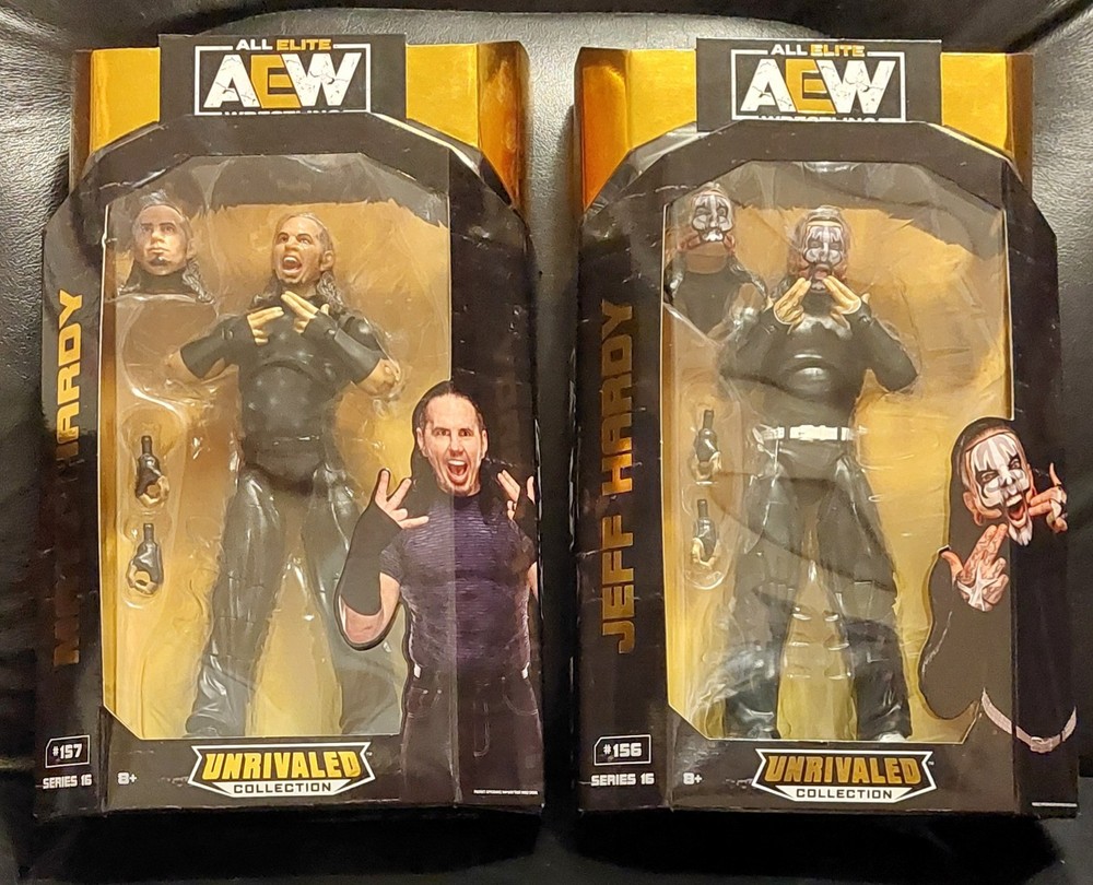 AEW Unrivaled Matt & Jeff The Hardy Boys Set Series 16 #156 & #157 Hardyz Figure
