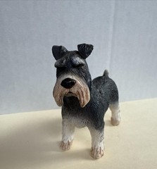 SAFARI LTD 2008 Schnauzer PVC Toy Figure Dollhouse 1:12 Vintage