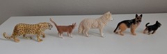 Schleich toy animal action figures german shepherd dog cat leopard wolf lot 5