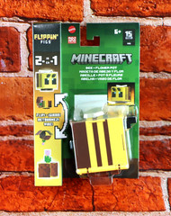Minecraft Flippin Figs 2-in-1 Bee & Flower Pot Video Game 15 Years Action Figure