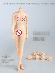 US 1/6 Female Mid Bust Pale Skin Body Model 12″ Action Figure Body Hands Toy