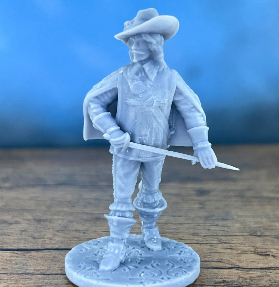 3D Printed musketeer resin soldiers Tabletop Collectible 80mm