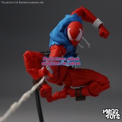 In Stock Mess Toys Spider-Man Scarlet Hero Blue Cloth Battle Suit Action Figure