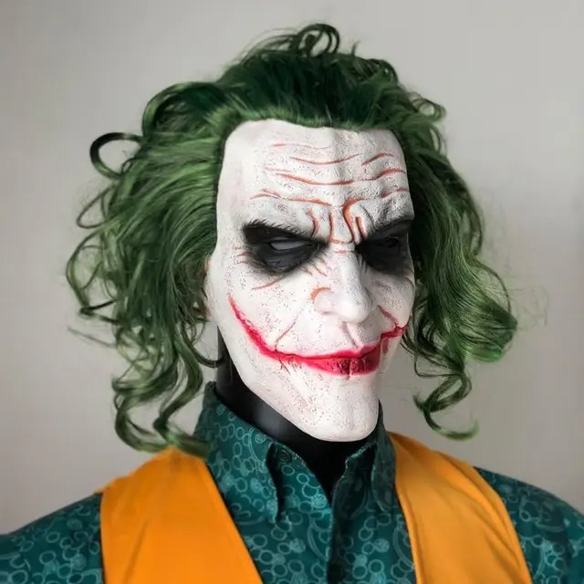 The Dark Knight Joker Cosplay Mask Halloween Party Unisex Adult Latex Mask Head