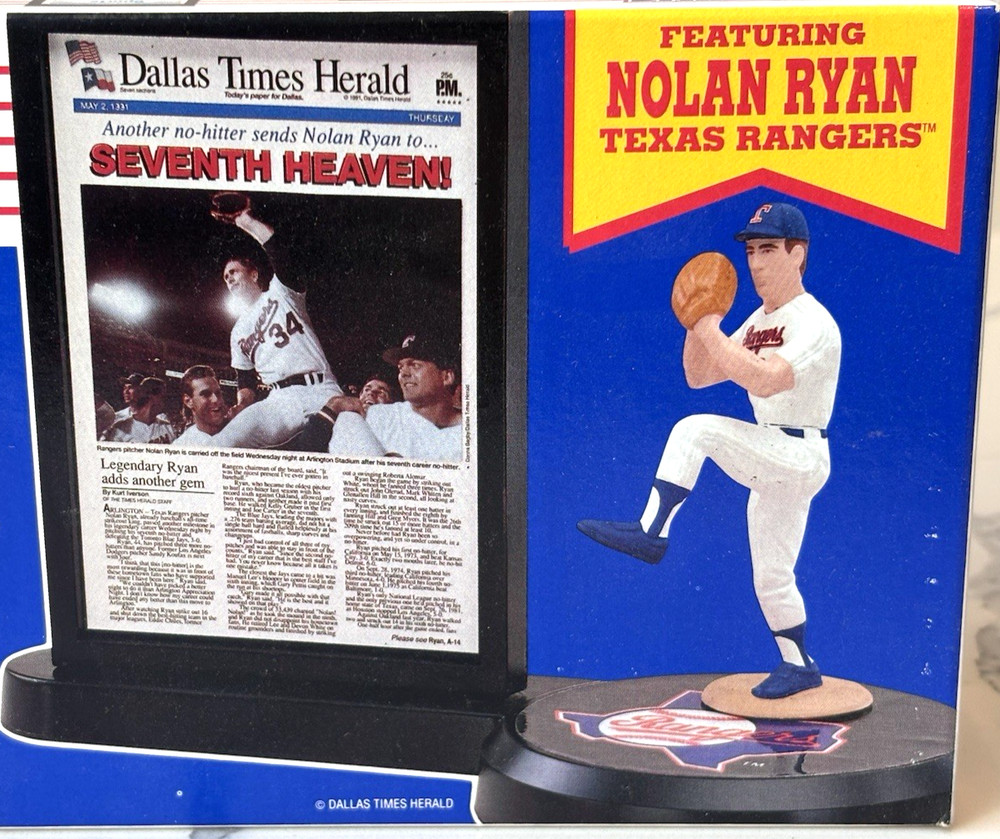 Nolan Ryan Starting Lineup Figure Headline Collection MLB Texas Rangers Gifts