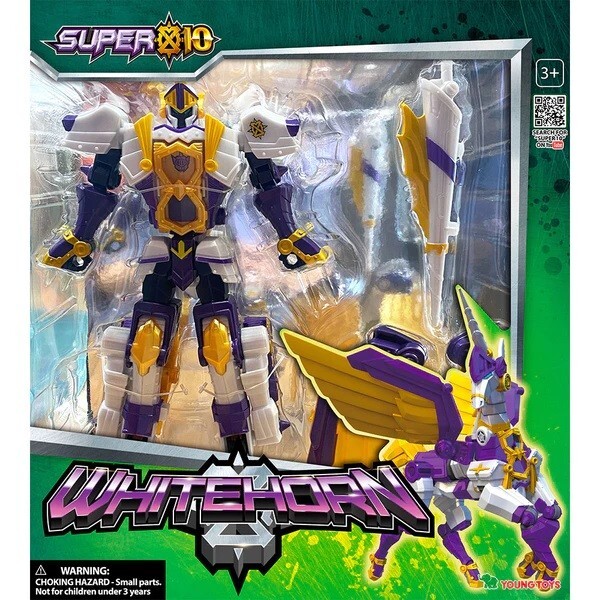 YOUNG TOYS SUPER 10 SUPERIONS! TRANSFORM! WHITEHORN 210mm ACTION FIGURE
