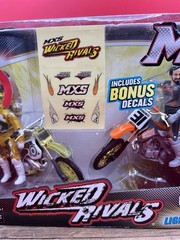 MXS Wicked Rivals 2 Pack Skeleton Racer Action Figures with Motorcycle 🛞🛞