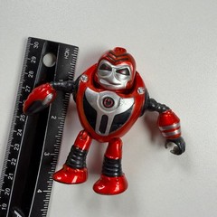 NICOGE Red Robot Action Figure 3.5in Articulated Plastic Toy JXZ7017