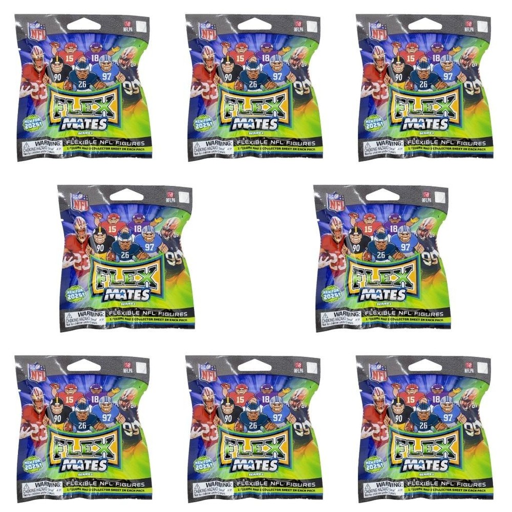NFL Flex Mates Series 1 Football Flexible Figures – Lot of 8 Sealed Blind Bags