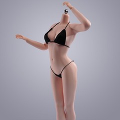 US ANT AB001W 1/6 Female Pale Skin Body Seamless Flexible Large Bust 12″ Figure