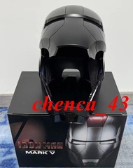 US Stock!!! Autoking Iron Man Full Black MK5 Helmet Voice Activated Cosplay Mask