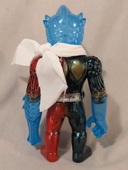 Realhead Bootlegman Clear Blue Sofubi Figure Green Red Gold Silver Paint