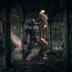 Predator Series Alien Vs Predator Statue Figure Gift