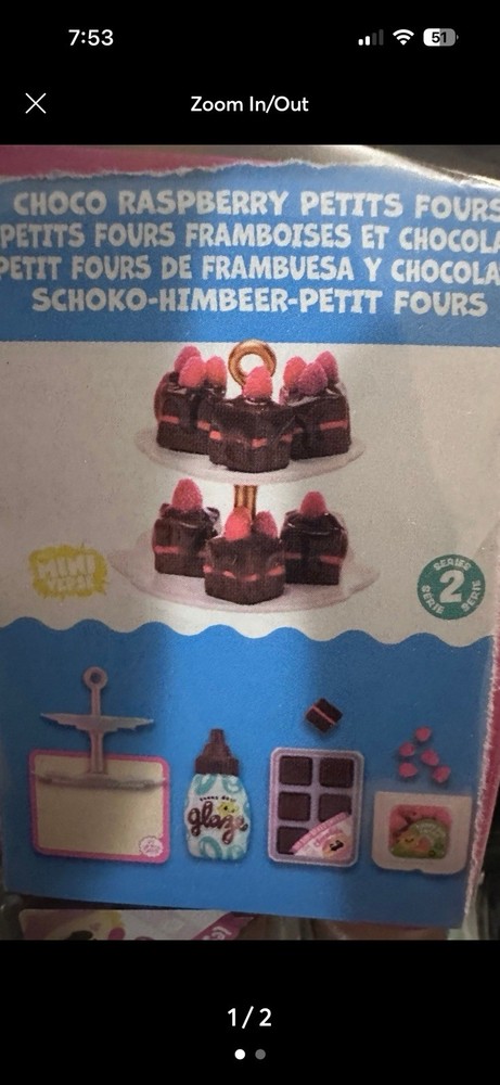 MGA Miniverse Make It Mini Food CHOCOLATE RASPBERRY PETIT FOURS