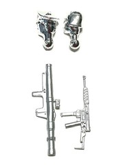 G.I. Joe Lady Jaye Toys Red Shadows Silver Chrome Trooper Complete 3.75”