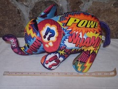 Large 16″ Cepia Pop Art Soft Plush Elephant Mammoth Wham