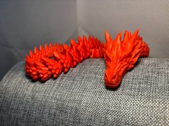 Large Red Articulated Dragon 60cm 3D Printed Poseable Desk Decor Collectible