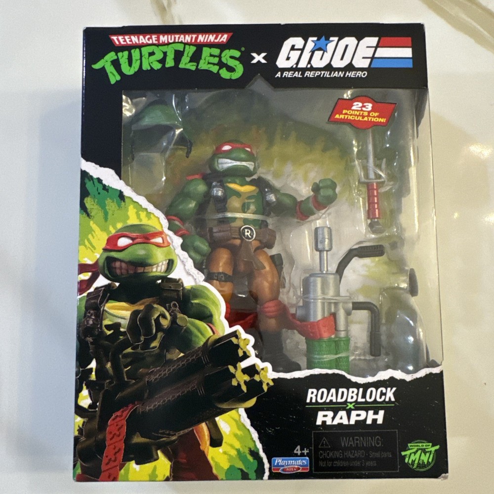 🔥2026 TMNT x G.I. Joe – Roadblock x Raph Action Figure Playmates In Hand🔥