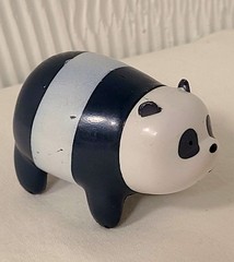 We Bare Bears Panda Bear Figure Black White Striped PVC Toy Cartoon Cake Topper