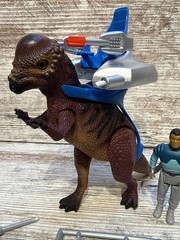 DINO RIDERS Tagg W/ Complete Pachycephalosaurus Tyco Toys Rare Dinosaur Set VTG