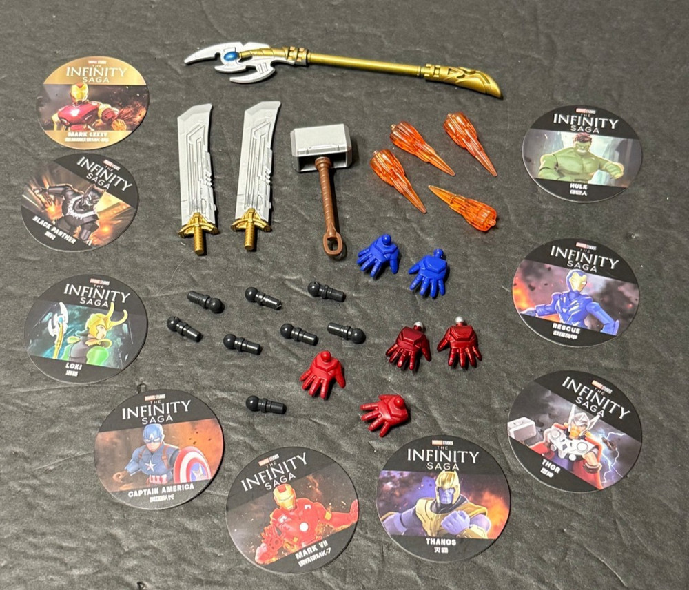 MARVEL INFINTY SAGA BLOKEES LOT OF PARTS ACCESSORIES WEAPONS AS SHOWN AS IS