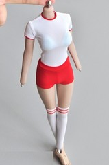 1/6 Sport T-Shirt Shorts Socks Set For 12″ TBLeague PHICEN Hot Toy Female Figure