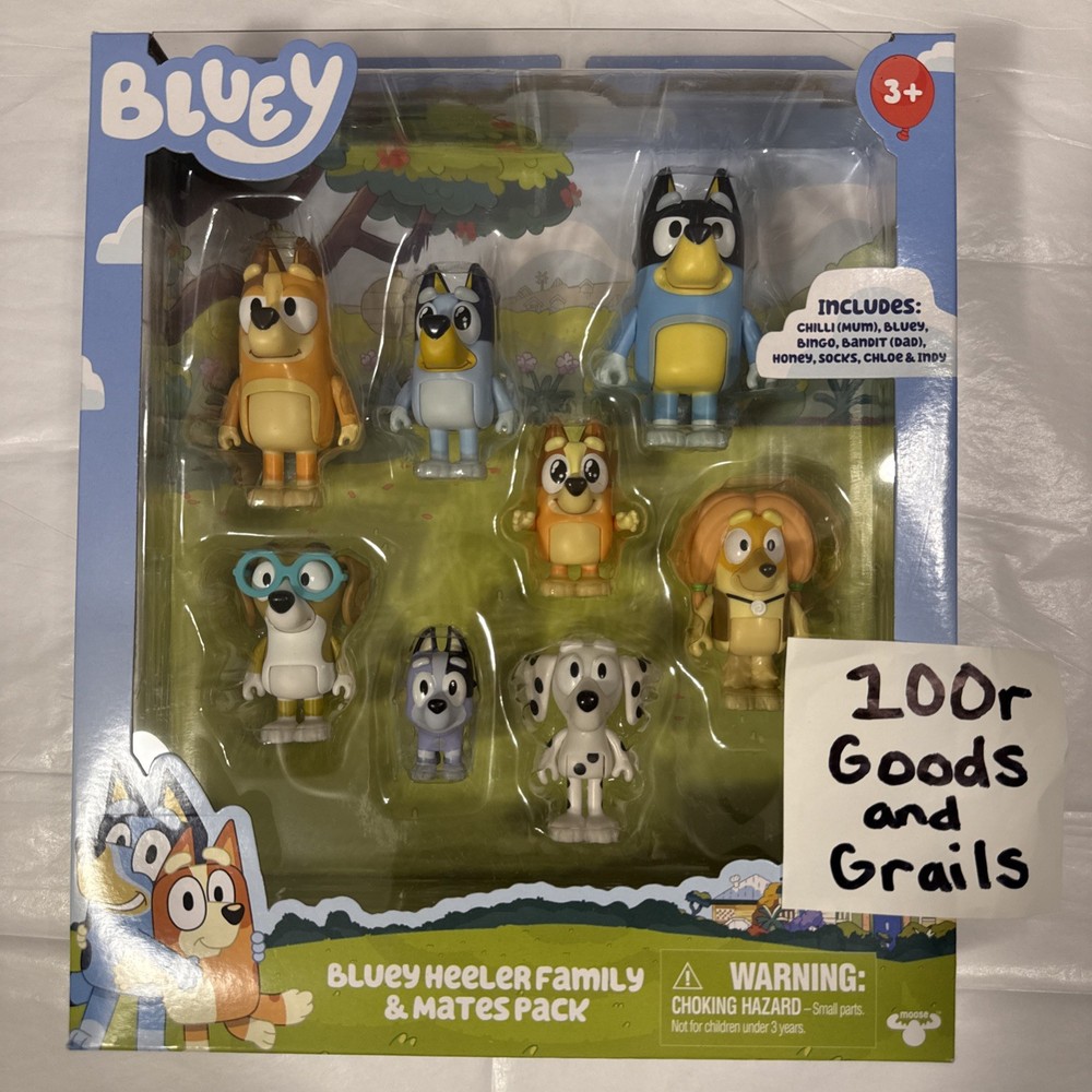 Bluey Heeler Family and Mates Pack 8 Figures 3+