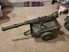 G. I. Joe 7000 Vintage Jeep, Trailer, Spotlight & Guns W/Stands, & Spare Tires