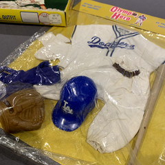 Vintage 1965 Rosko Johnny Hero Baseball Uniforms, Dodgers, Pirates, Giants MOC