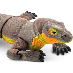 3D Printed Articulated Komodo Dragon Figurine – Autumn Morph, Brown & Orange