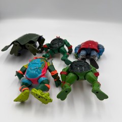 Vintage TMNT Action Figure Lot Playmates Dark Turtle Samurai Leo Sewer Swim Raph