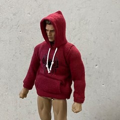 PB-HDST-MO: 1/12 dark red hoodie for Marvel Legends Spiderman Morales slim body