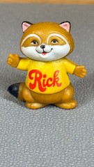 Vintage 1980 Shirt Tales Rick Raccoon LJN 2in PVC Figure Made in Macao