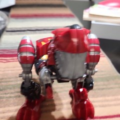 Plastic Action Figure Red Gray Black Yellow Transforming Robot T-Rex Toy