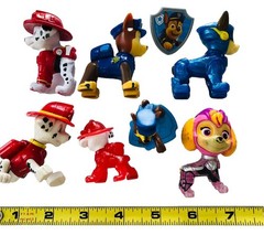 Lot of 7 Paw Patrol Pups Action Plastic Figures Marshall Skye Chase 2-3 Inches