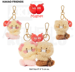 KAKAO Friends LOVE Magnet Valentine CHOONSIK Plushie Keyring Set + Track