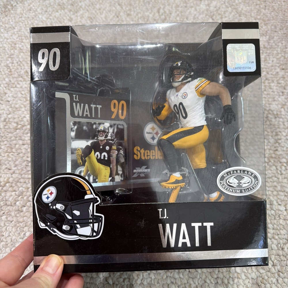 NIB! McFarlane NFL Sports Picks T. J. Watt Pittsburgh Steelers Figure #19 White