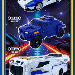 Metal Card Bot S Blue Cop Trinity Transforming Korean Anime Robot Toy