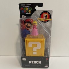 New Jakks Pacific Super Mario Bros Movie Peach 1.25 in Figure & Question Block