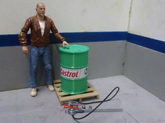 Barrel and Pump Model 1/10 Scale Prop Garage Dollhouse Diorama Accessory