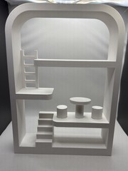 White Smiski Toy House Display With Furniture Mini House Display, Smiski Display