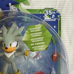 Jakks Sonic The Hedgehog 35th Anniversary Silver Red Star Spring 4″ Figure